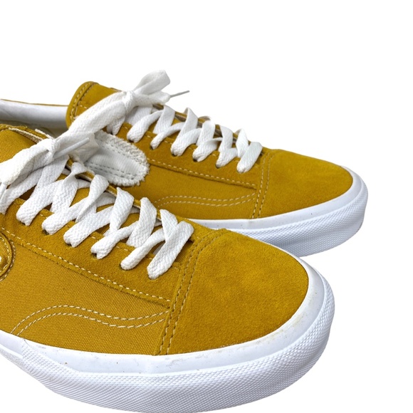 VANS Slip On Sneakers Yellow Suede Check Shoes For Men Skate Custom ALSU01256 - Picture 5 of 11